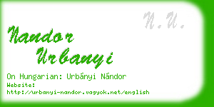 nandor urbanyi business card